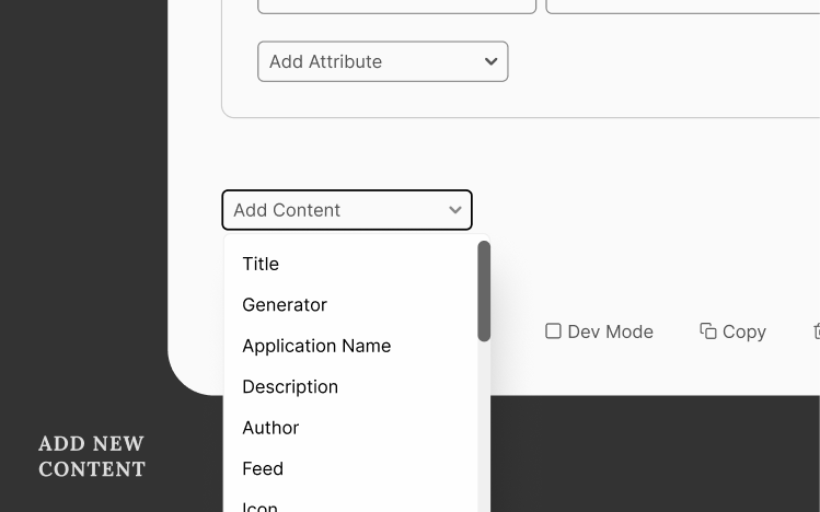 Dropdown of Metadata in Web Creator Playground